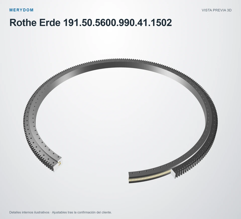 Vista previa del modelo 3D de la corona de giro de sustitución MERYDOM para Rothe Erde 191.50.5600.990.41.1502.