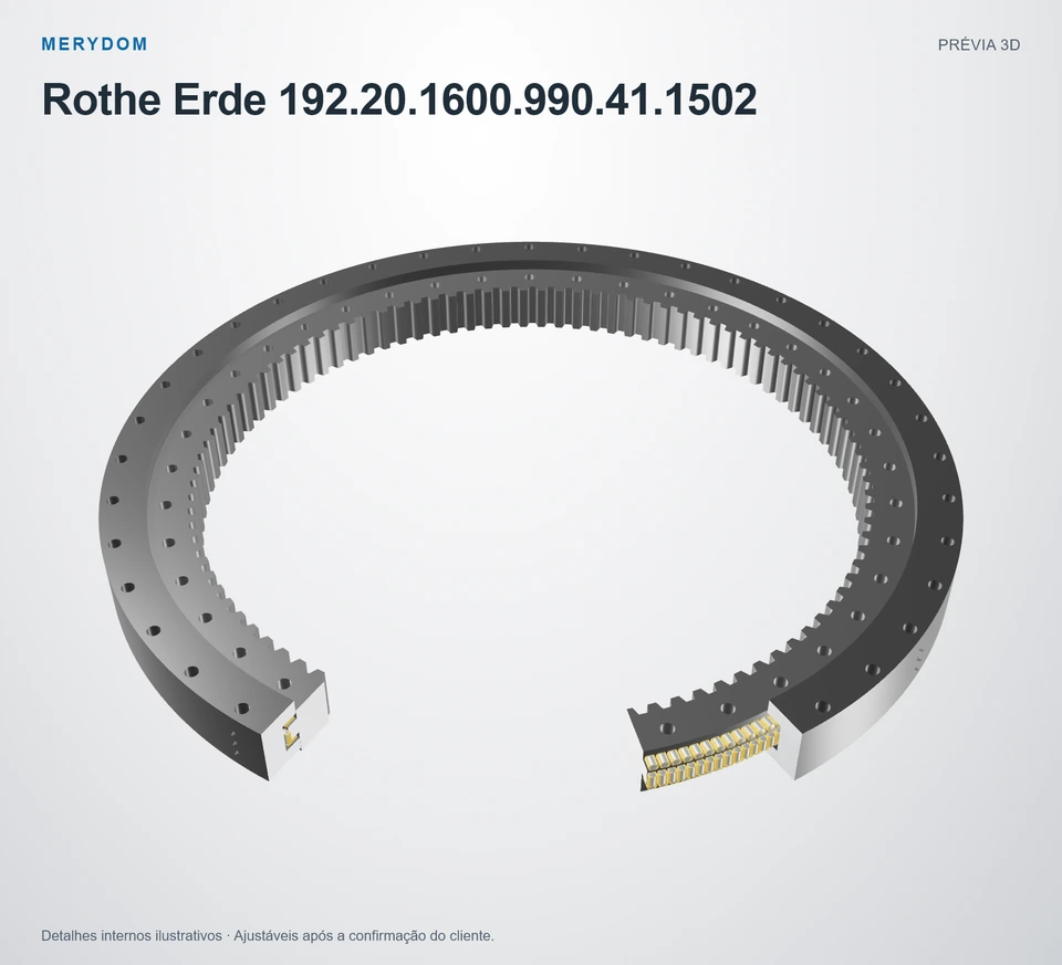 Prévia do modelo 3D do rolamento de giro de substituição MERYDOM para Rothe Erde 192.20.1600.990.41.1502.