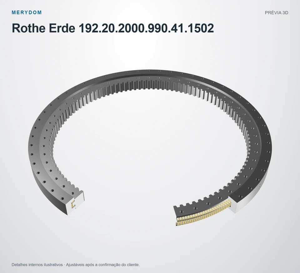 Prévia do modelo 3D do rolamento de giro de substituição MERYDOM para Rothe Erde 192.20.2000.990.41.1502.