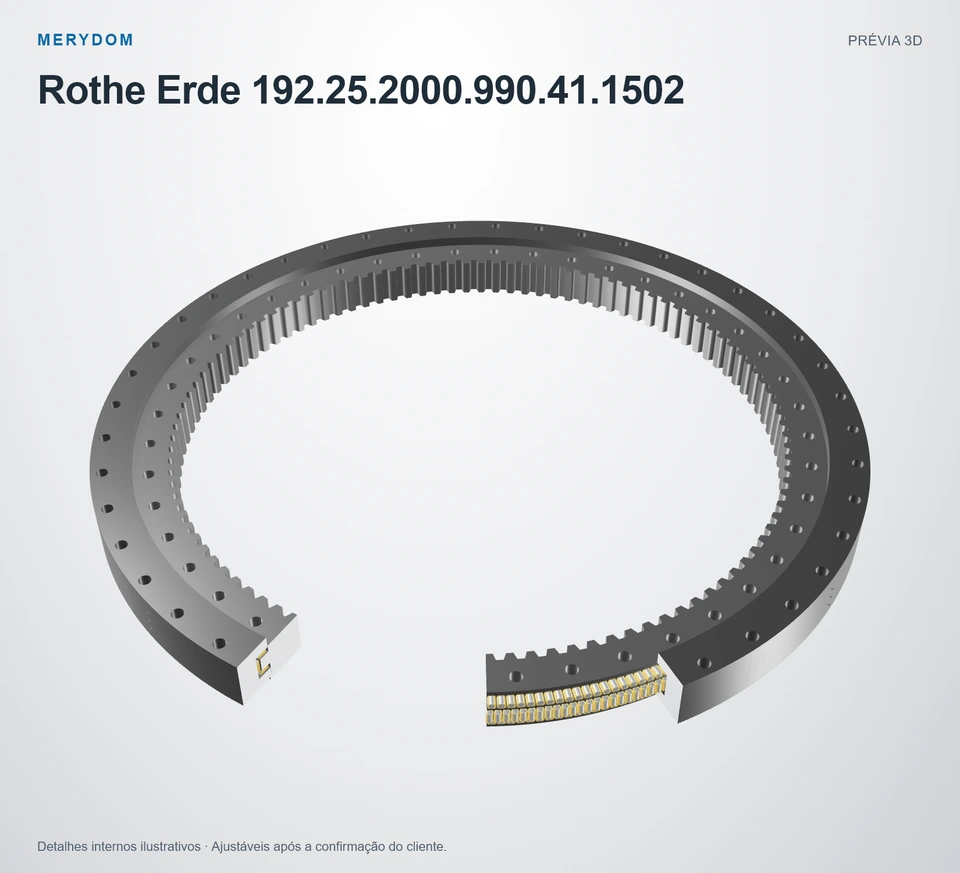 Prévia do modelo 3D do rolamento de giro de substituição MERYDOM para Rothe Erde 192.25.2000.990.41.1502.