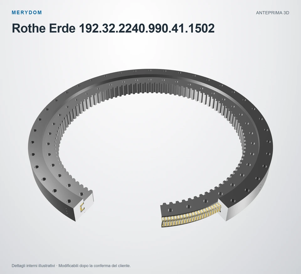 Anteprima del modello 3D del cuscinetto di rotazione sostitutivo MERYDOM per Rothe Erde 192.32.2240.990.41.1502.