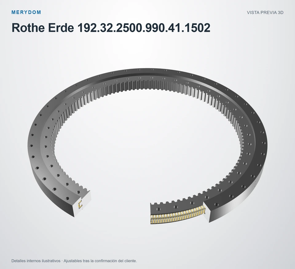 Vista previa del modelo 3D de la corona de giro de sustitución MERYDOM para Rothe Erde 192.32.2500.990.41.1502.