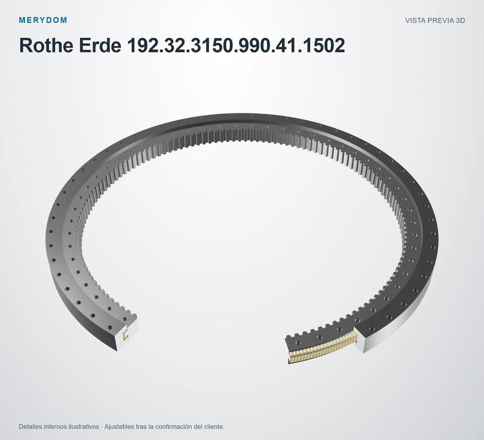 Vista previa del modelo 3D de la corona de giro de sustitución MERYDOM para Rothe Erde 192.32.3150.990.41.1502.