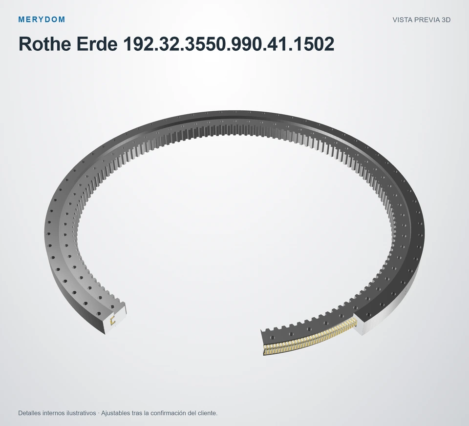 Vista previa del modelo 3D de la corona de giro de sustitución MERYDOM para Rothe Erde 192.32.3550.990.41.1502.