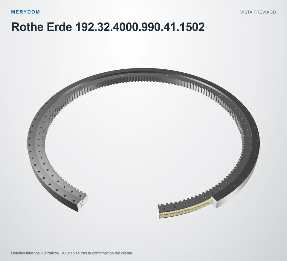 Vista previa del modelo 3D de la corona de giro de sustitución MERYDOM para Rothe Erde 192.32.4000.990.41.1502.