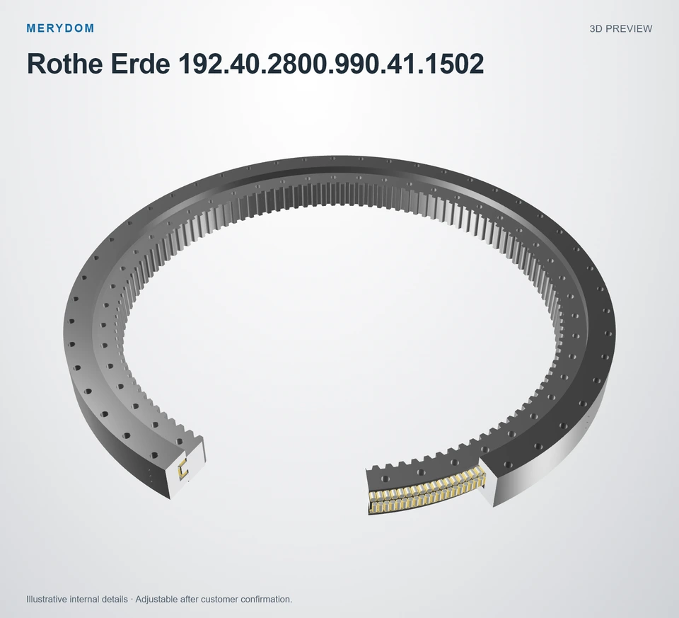 3D model preview of the MERYDOM replacement slewing bearing for Rothe Erde 192.40.2800.990.41.1502.