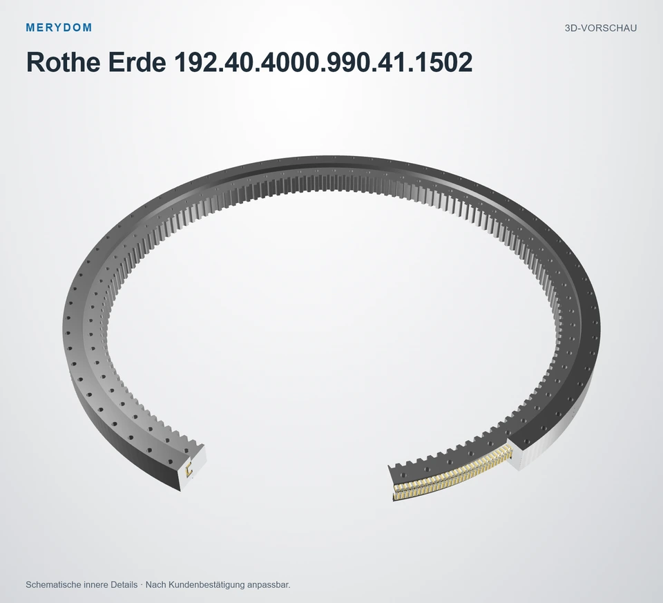 Vorschau des 3D-Modells des MERYDOM-Ersatzdrehkranzes für Rothe Erde 192.40.4000.990.41.1502.