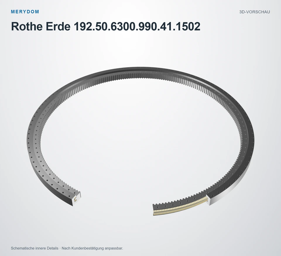 Vorschau des 3D-Modells des MERYDOM-Ersatzdrehkranzes für Rothe Erde 192.50.6300.990.41.1502.