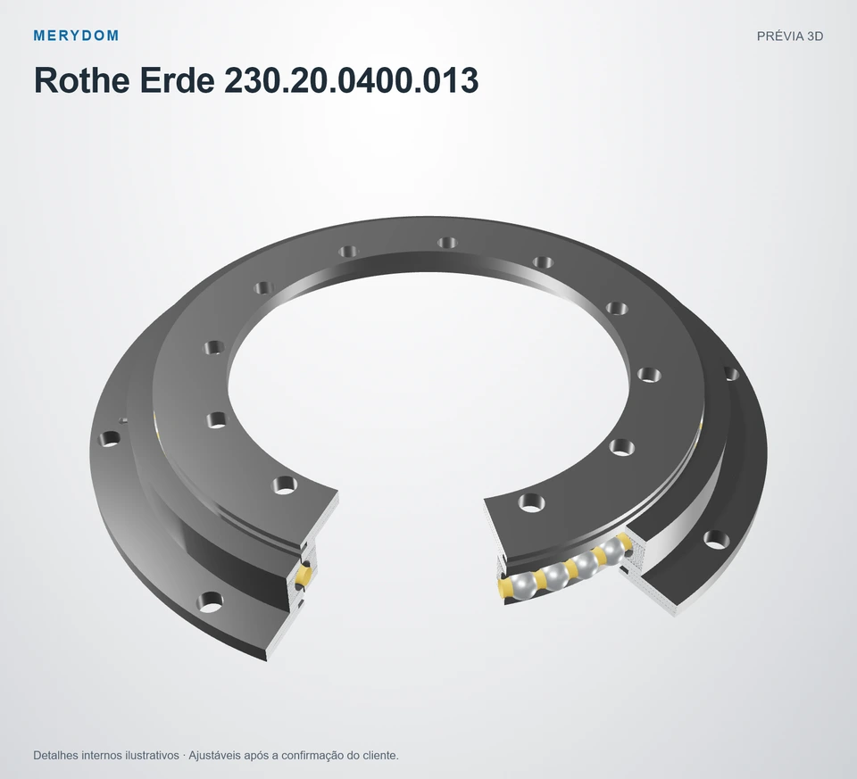 Prévia do modelo 3D do rolamento de giro de substituição MERYDOM para Rothe Erde 230.20.0400.013.