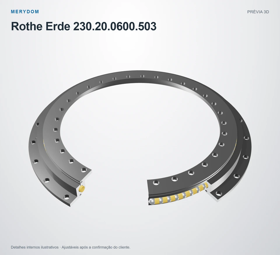 Prévia do modelo 3D do rolamento de giro de substituição MERYDOM para Rothe Erde 230.20.0600.503.