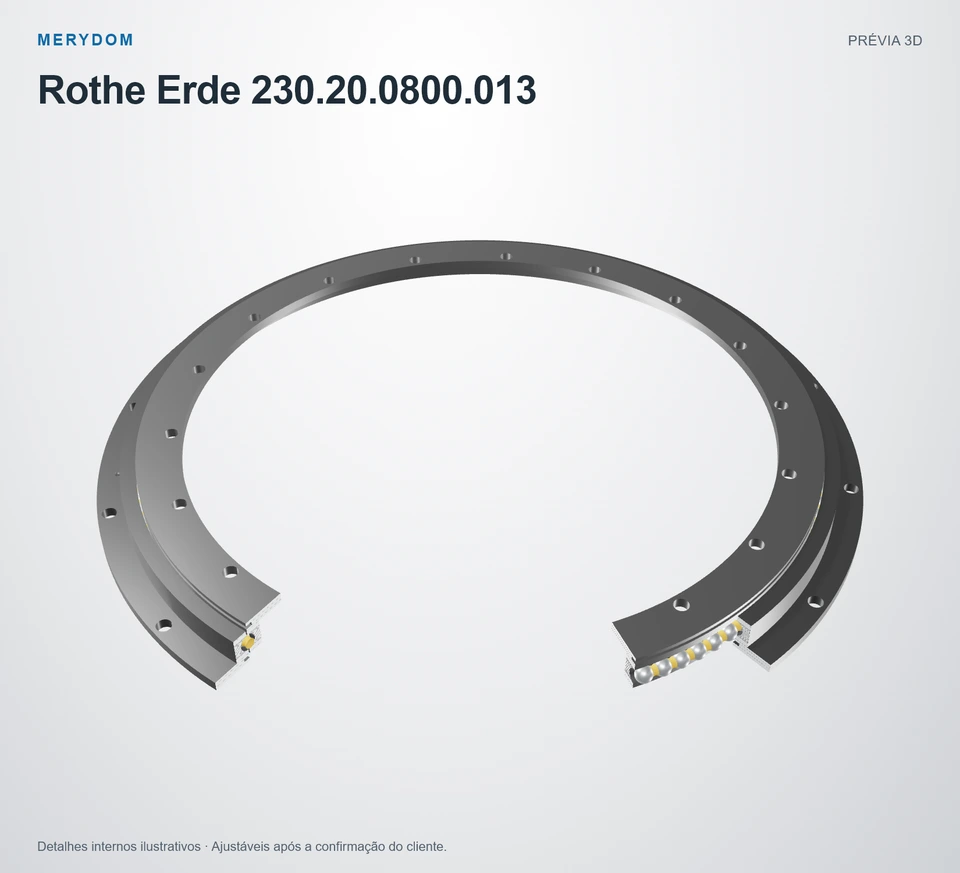 Prévia do modelo 3D do rolamento de giro de substituição MERYDOM para Rothe Erde 230.20.0800.013.