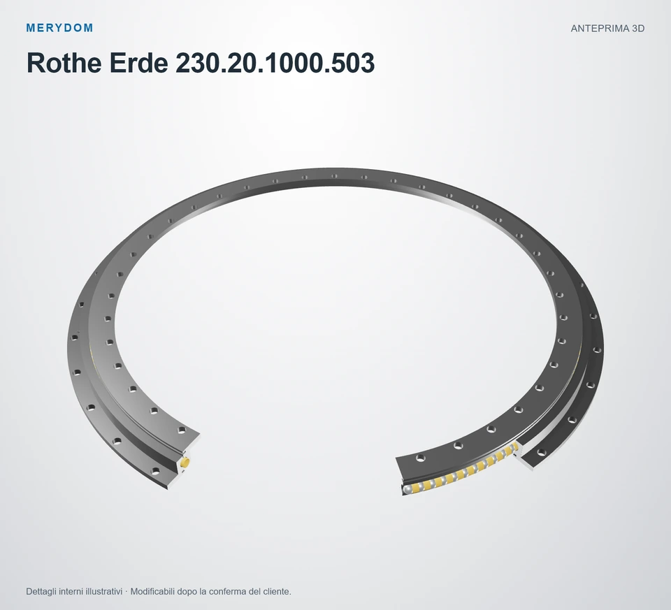 Anteprima del modello 3D del cuscinetto di rotazione sostitutivo MERYDOM per Rothe Erde 230.20.1000.503.