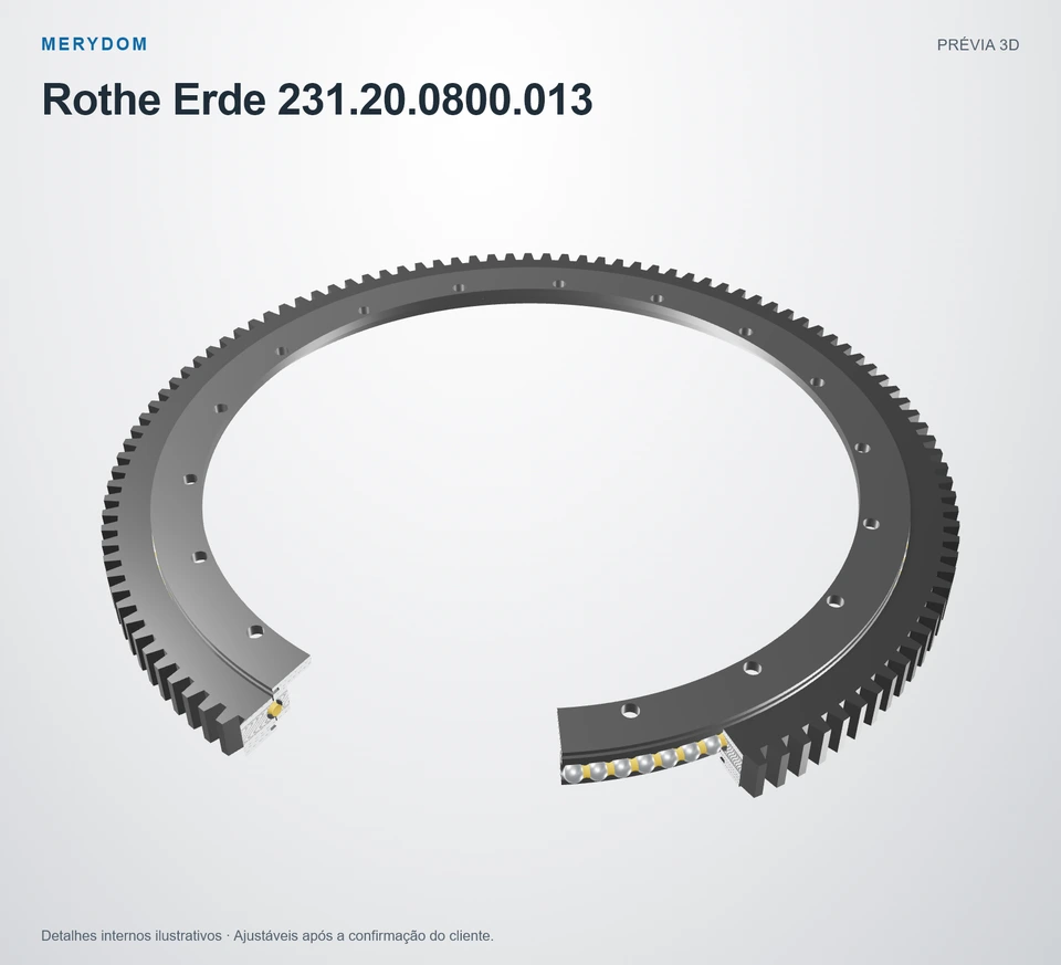 Prévia do modelo 3D do rolamento de giro de substituição MERYDOM para Rothe Erde 231.20.0800.013.
