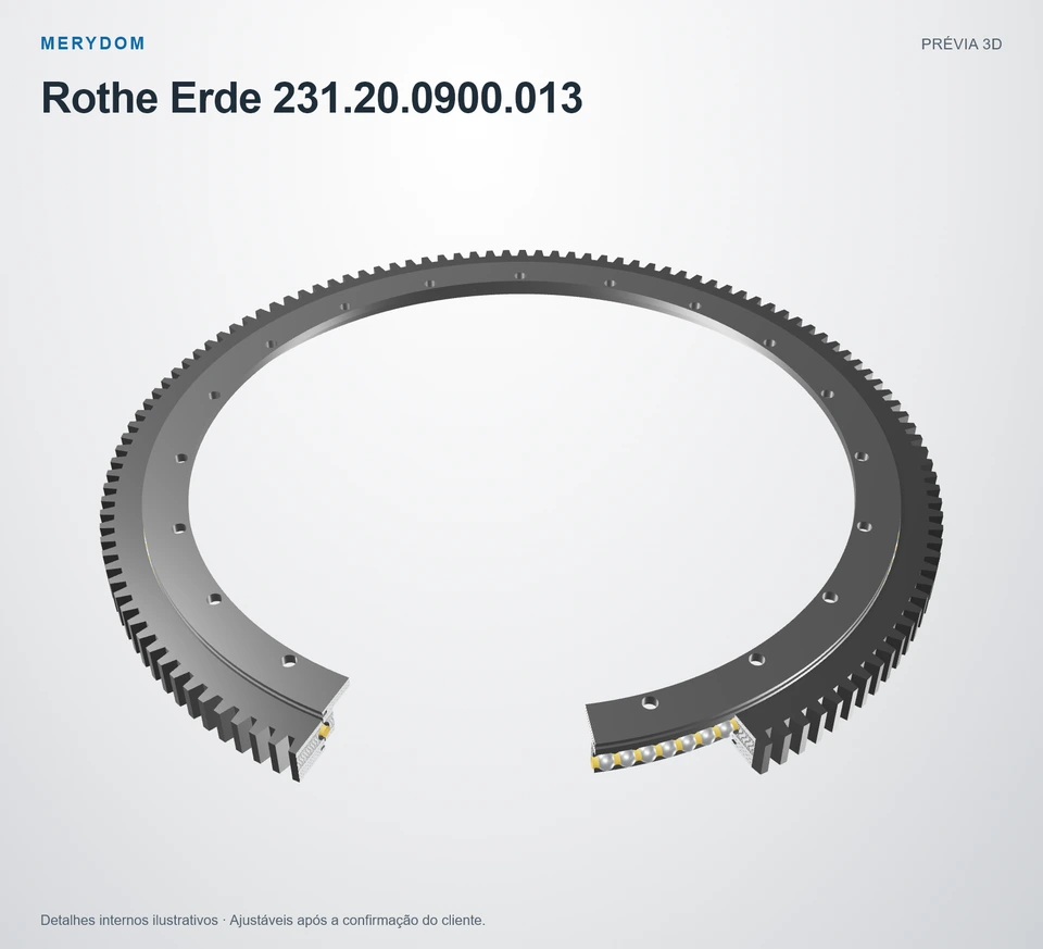 Prévia do modelo 3D do rolamento de giro de substituição MERYDOM para Rothe Erde 231.20.0900.013.