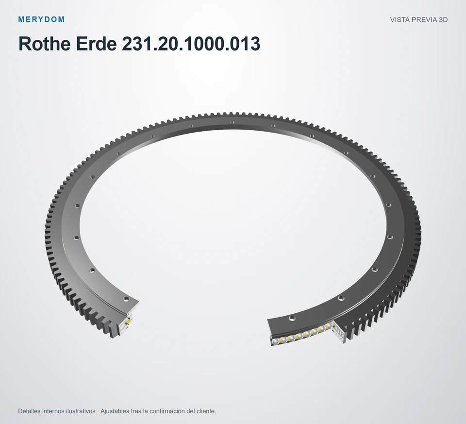 Vista previa del modelo 3D de la corona de giro de sustitución MERYDOM para Rothe Erde 231.20.1000.013.