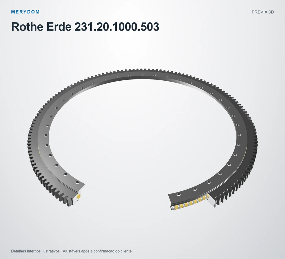 Prévia do modelo 3D do rolamento de giro de substituição MERYDOM para Rothe Erde 231.20.1000.503.
