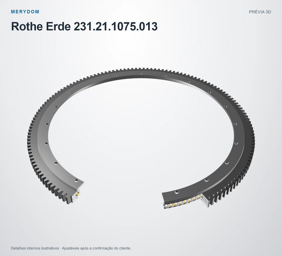 Prévia do modelo 3D do rolamento de giro de substituição MERYDOM para Rothe Erde 231.21.1075.013.