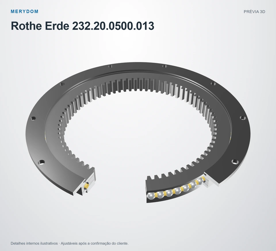 Prévia do modelo 3D do rolamento de giro de substituição MERYDOM para Rothe Erde 232.20.0500.013.