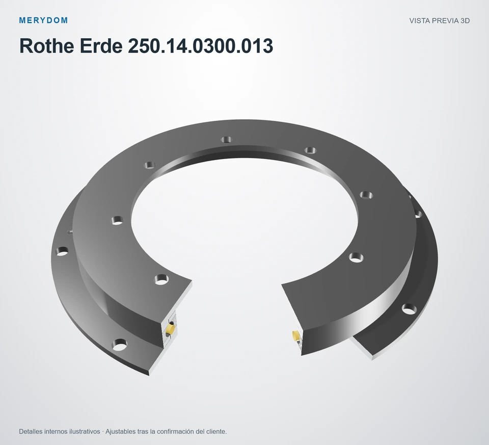 Vista previa del modelo 3D de la corona de giro de sustitución MERYDOM para Rothe Erde 250.14.0300.013.