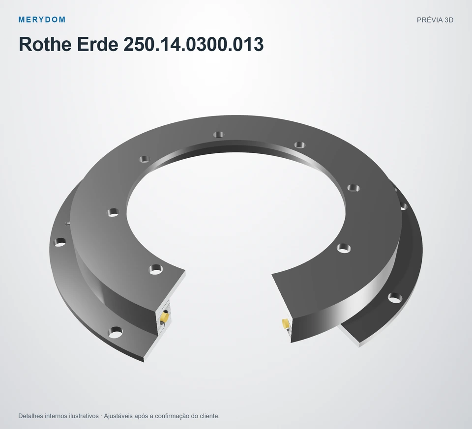Prévia do modelo 3D do rolamento de giro de substituição MERYDOM para Rothe Erde 250.14.0300.013.