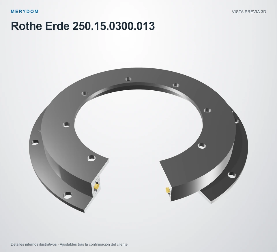 Vista previa del modelo 3D de la corona de giro de sustitución MERYDOM para Rothe Erde 250.15.0300.013.