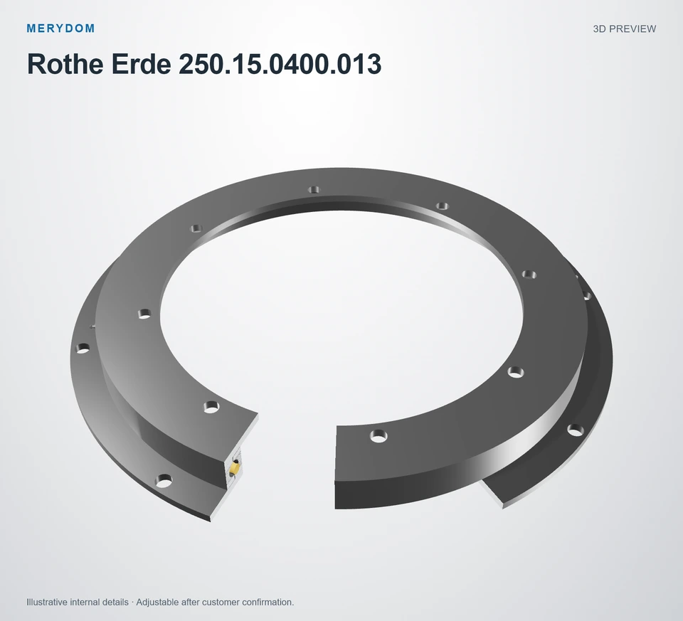 3D model preview of the MERYDOM replacement slewing bearing for Rothe Erde 250.15.0400.013.