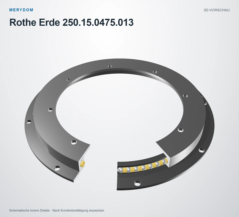 Vorschau des 3D-Modells des MERYDOM-Ersatzdrehkranzes für Rothe Erde 250.15.0475.013.