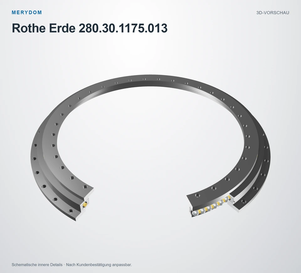 Vorschau des 3D-Modells des MERYDOM-Ersatzdrehkranzes für Rothe Erde 280.30.1175.013.