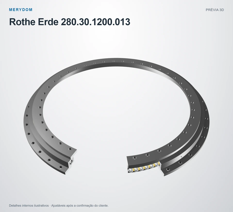 Prévia do modelo 3D do rolamento de giro de substituição MERYDOM para Rothe Erde 280.30.1200.013.