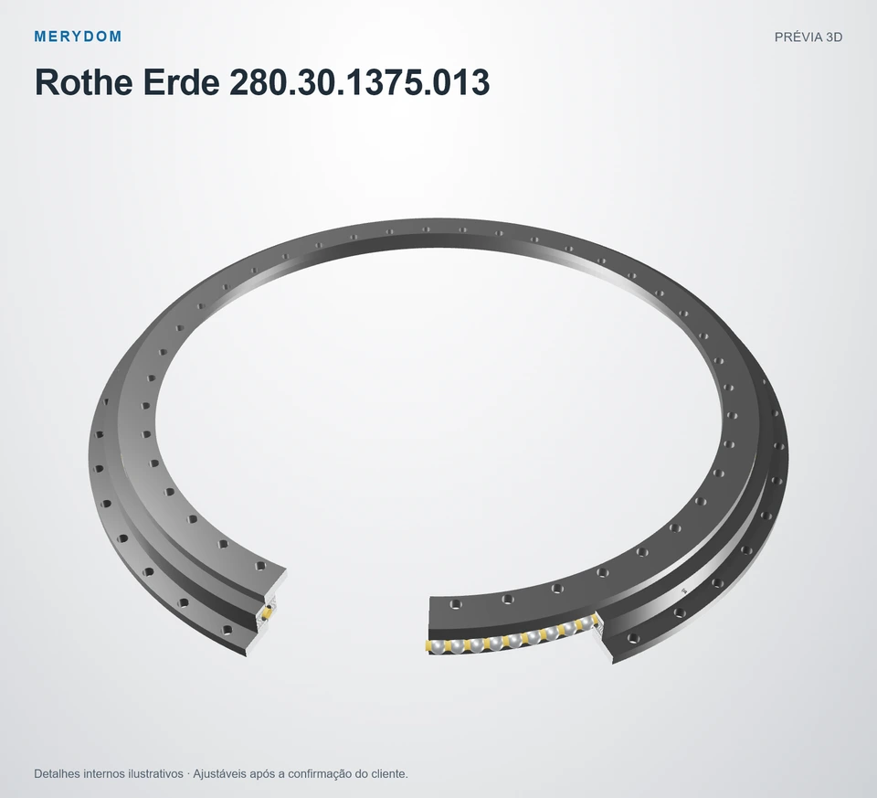 Prévia do modelo 3D do rolamento de giro de substituição MERYDOM para Rothe Erde 280.30.1375.013.