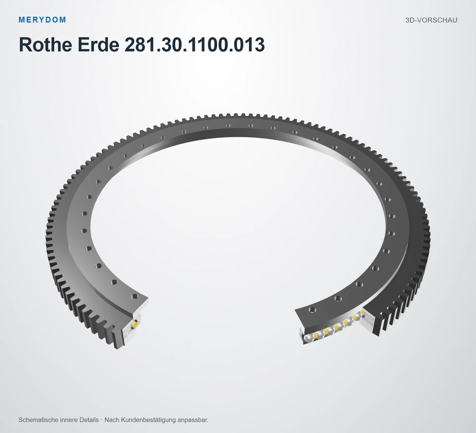 Vorschau des 3D-Modells des MERYDOM-Ersatzdrehkranzes für Rothe Erde 281.30.1100.013.