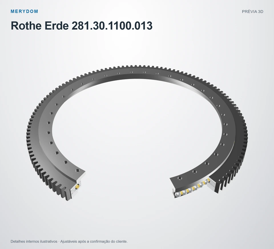 Prévia do modelo 3D do rolamento de giro de substituição MERYDOM para Rothe Erde 281.30.1100.013.