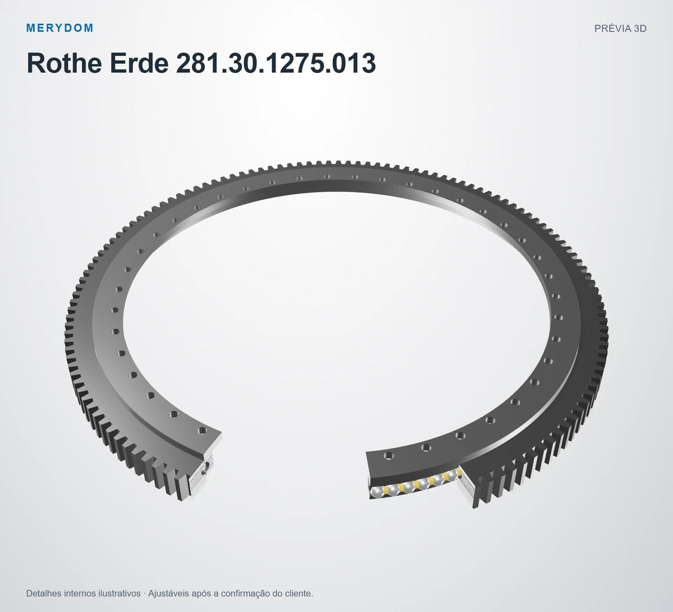Prévia do modelo 3D do rolamento de giro de substituição MERYDOM para Rothe Erde 281.30.1275.013.
