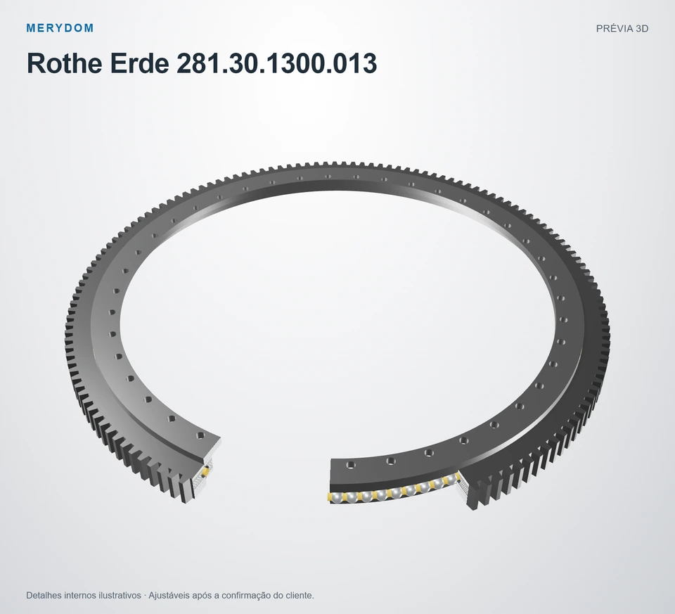 Prévia do modelo 3D do rolamento de giro de substituição MERYDOM para Rothe Erde 281.30.1300.013.
