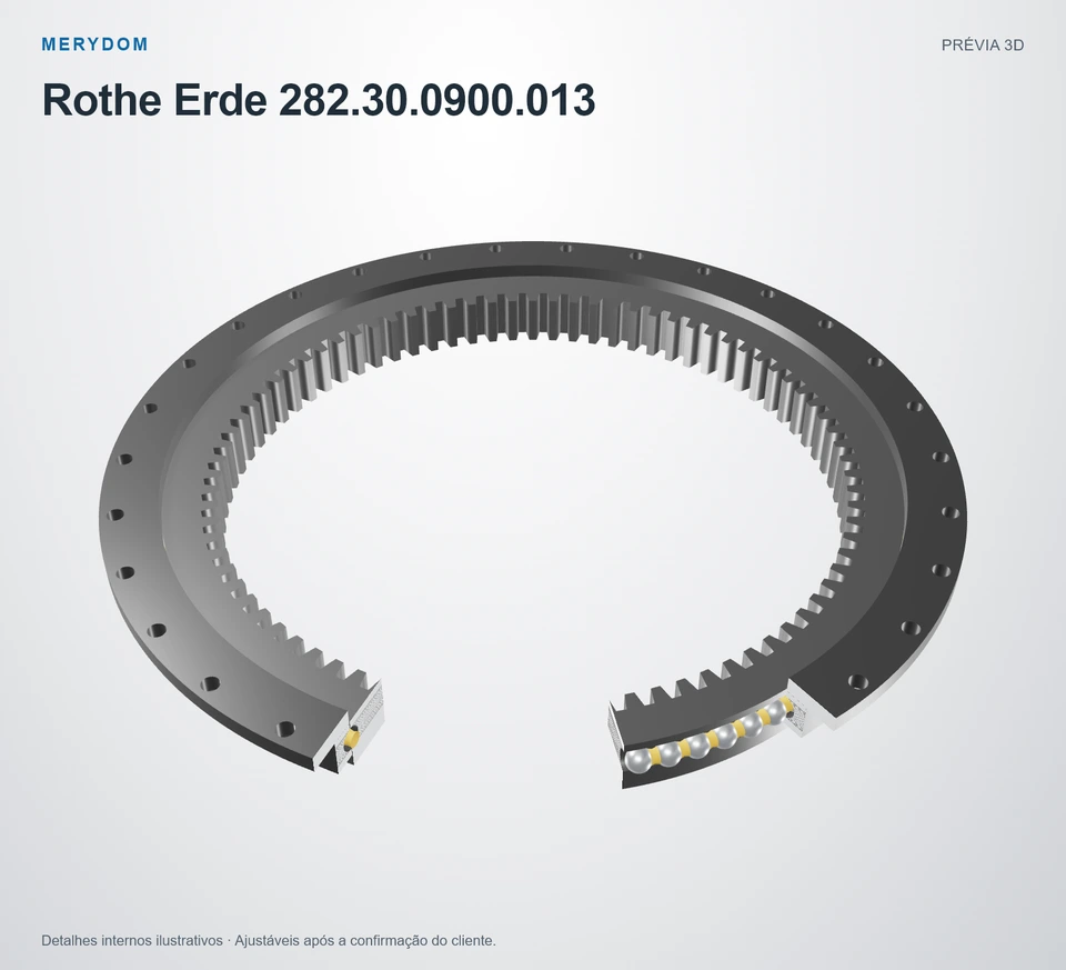 Prévia do modelo 3D do rolamento de giro de substituição MERYDOM para Rothe Erde 282.30.0900.013.