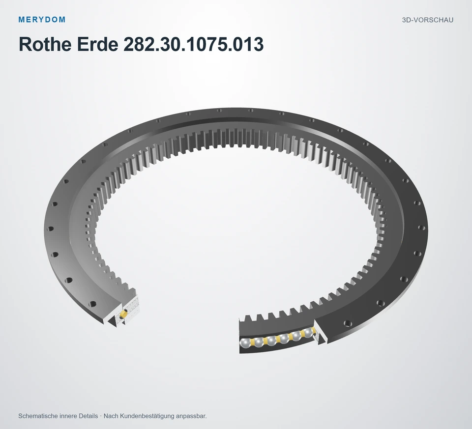 Vorschau des 3D-Modells des MERYDOM-Ersatzdrehkranzes für Rothe Erde 282.30.1075.013.