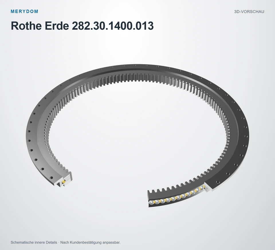 Vorschau des 3D-Modells des MERYDOM-Ersatzdrehkranzes für Rothe Erde 282.30.1400.013.