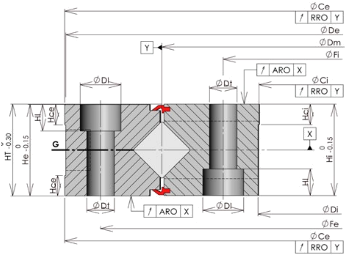ROLLIX 88-0148-00 slewing bearing replacement dimensional drawing