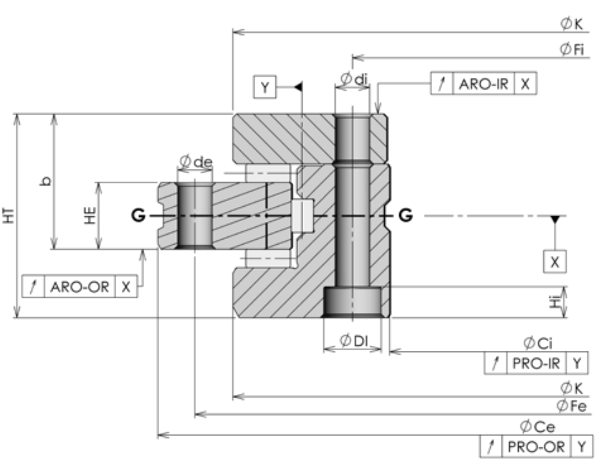 ROLLIX 88-0255-60 slewing bearing replacement dimensional drawing