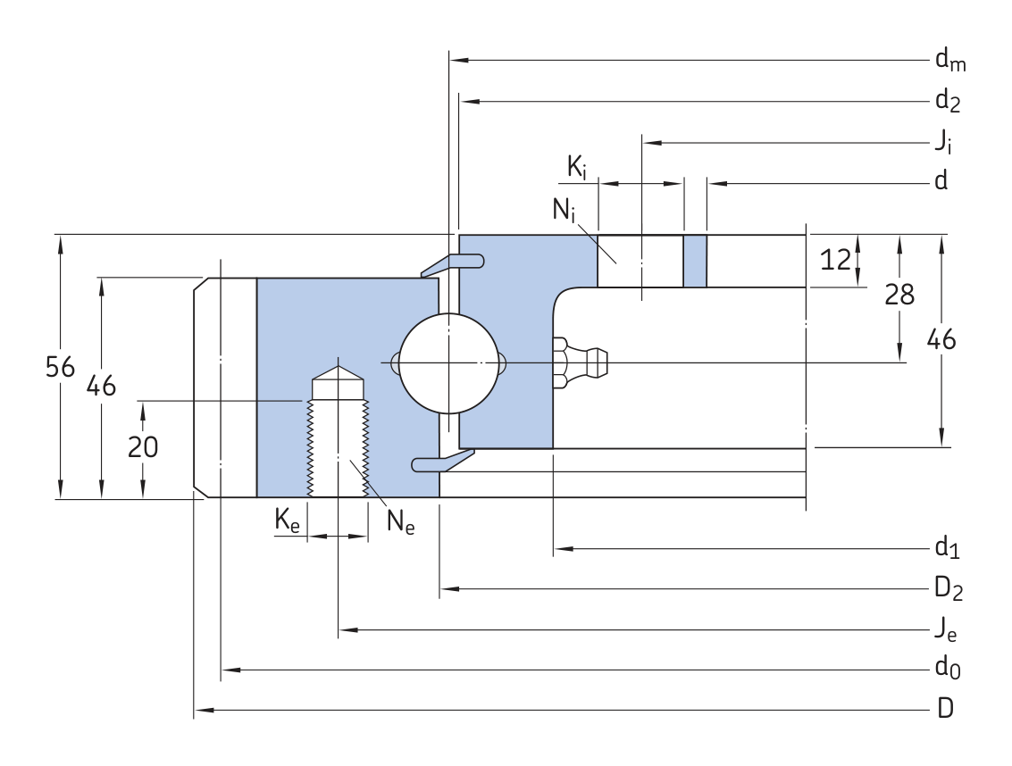 Desenho de contorno de origem do catálogo OEM para SKF RKS.21 0641