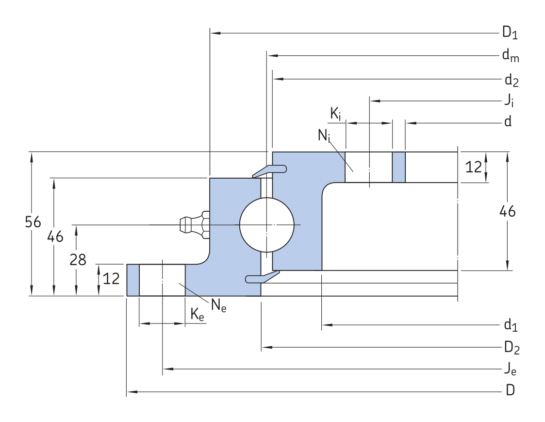 Desenho de contorno de origem do catálogo OEM para SKF RKS.23 0741
