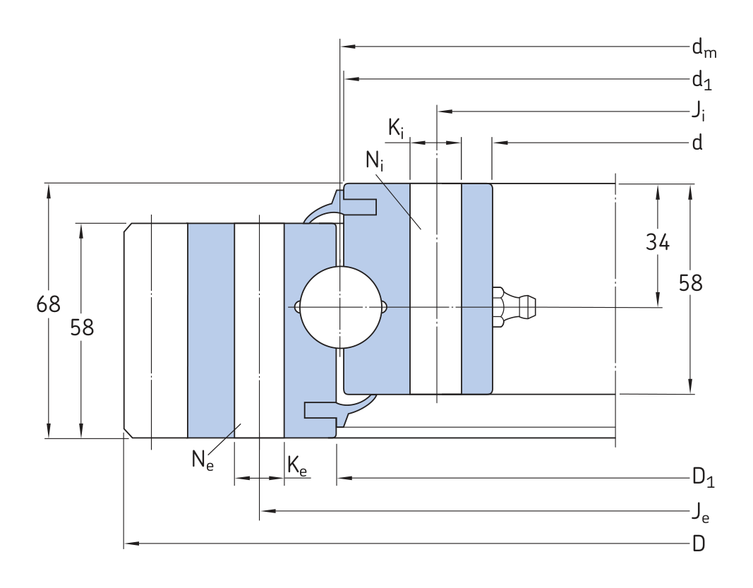 Disegno di ingombro dal catalogo OEM per SKF RKS.061.30.1904