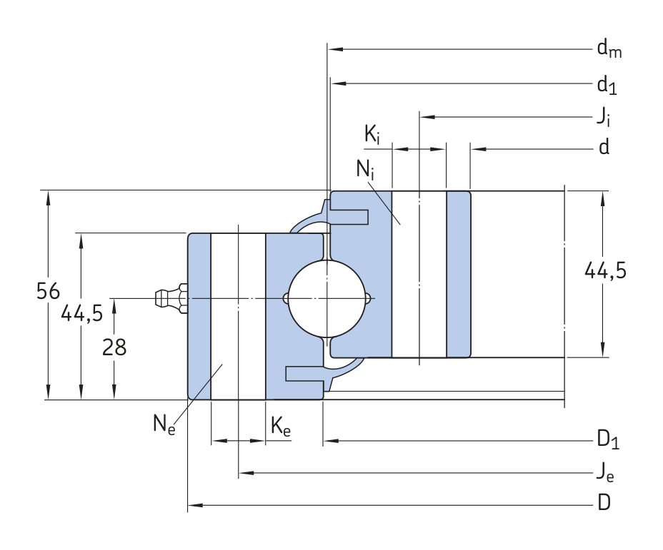 Plano de contorno de origen del catálogo OEM para SKF RKS.060.20.0414