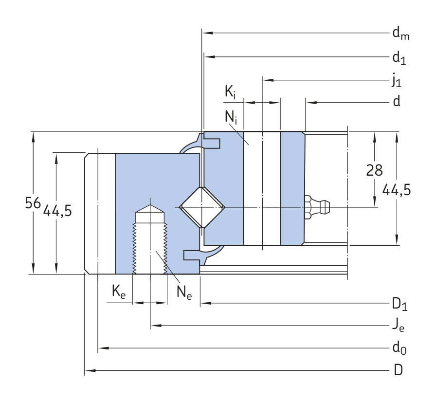 Plano de contorno de origen del catálogo OEM para SKF RKS.161.14.0414
