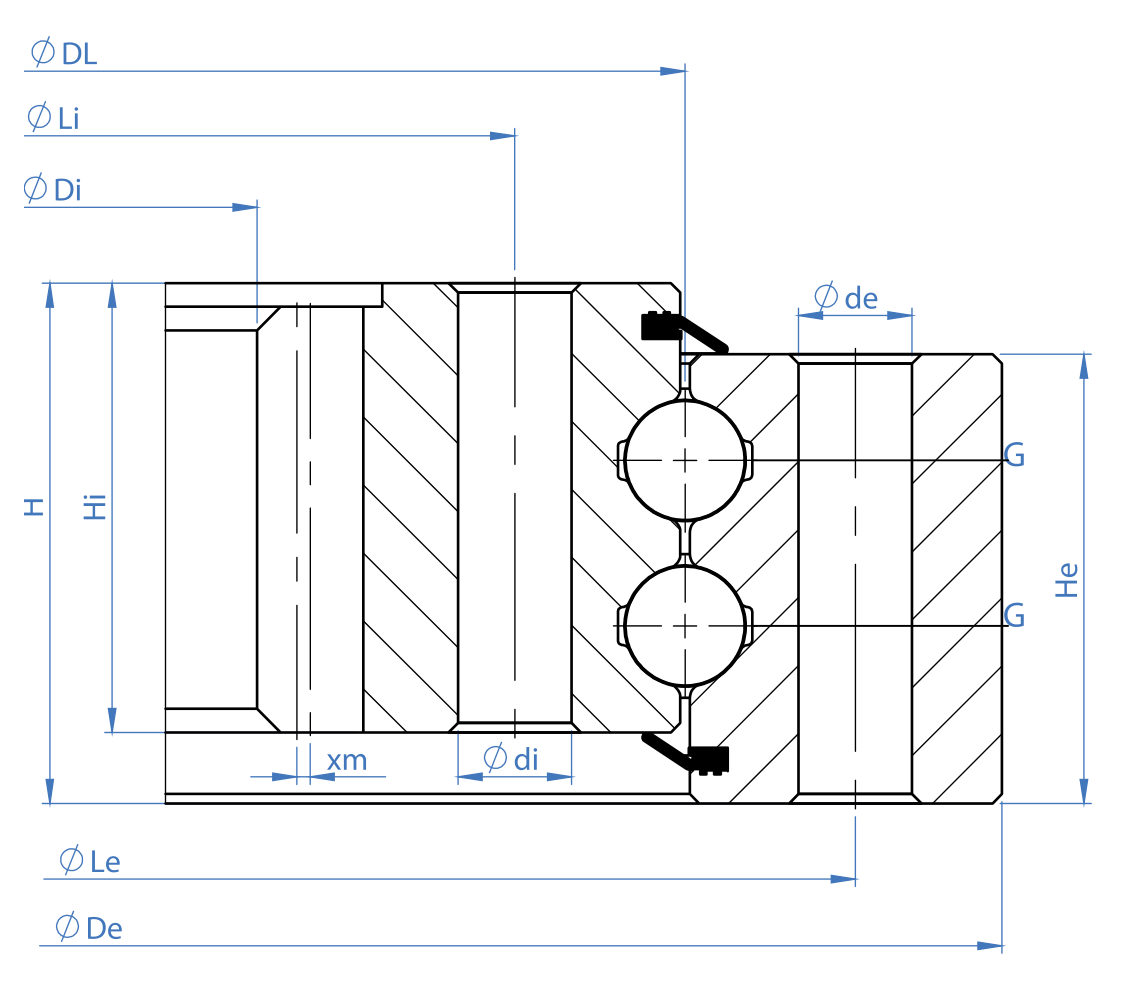 Tibet Makina 1088I-12B-200 slewing bearing replacement dimensional drawing