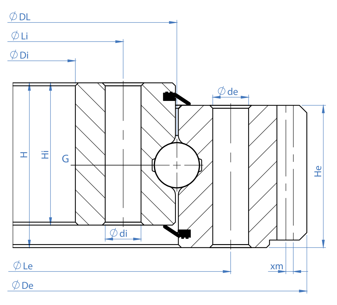 Tibet Makina 0498E-01B-100 slewing bearing replacement dimensional drawing