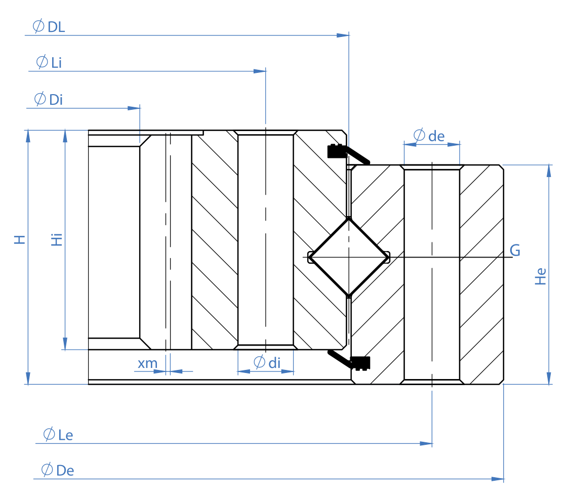 Tibet Makina 1450I-12R-100 slewing bearing replacement dimensional drawing