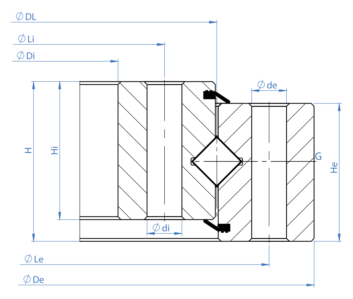 Tibet Makina 1750R-12R-100 slewing bearing replacement dimensional drawing
