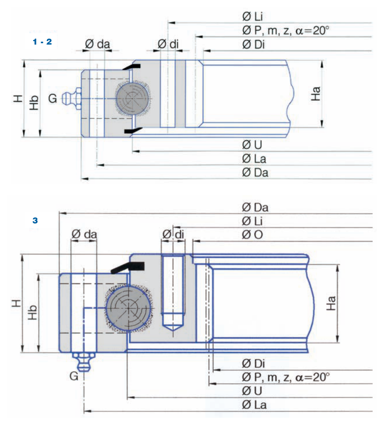 Torriani Gianni I.340.16.00.D.1 slewing bearing replacement dimensional drawing