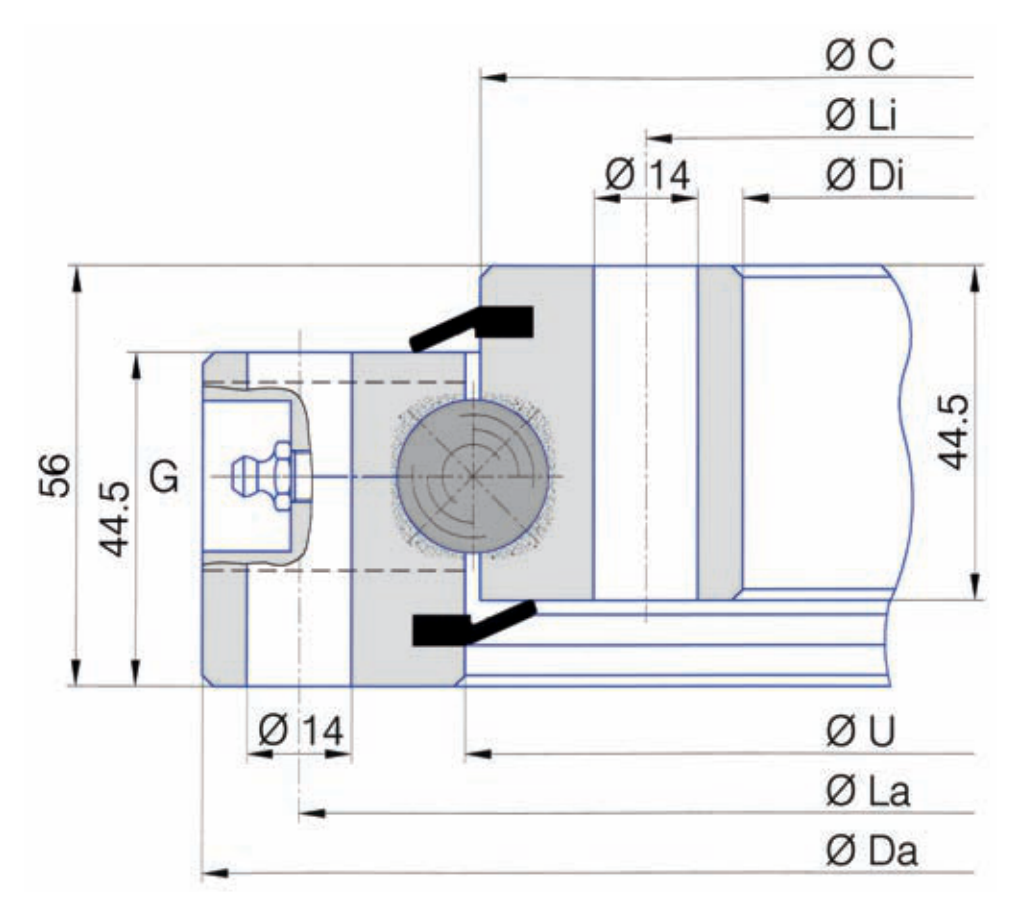 Torriani Gianni SD.916.20.00.B slewing bearing replacement dimensional drawing